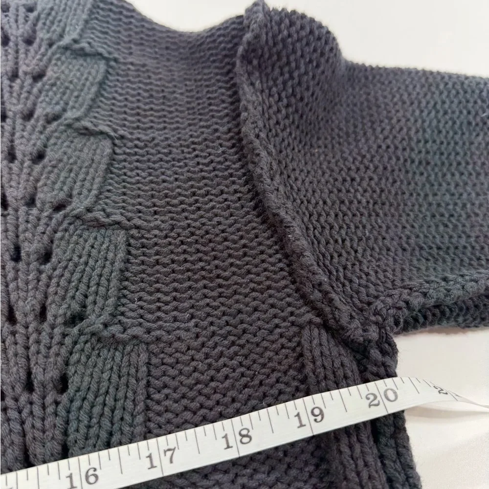 Free People Black Cable Knit Women's Sweater Medium